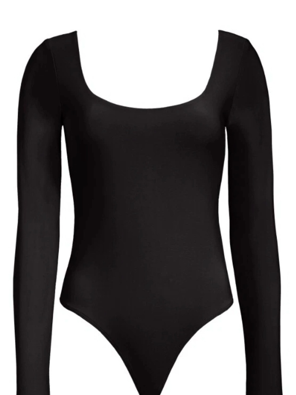Leith Black Scoop Neck Long Sleeve Bodysuit